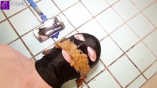 Two bbw girls poop on lucky slave