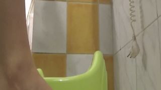 Dark haired italian girl shitting