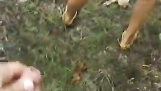 Cumming on shitty ass