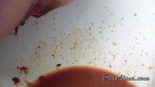 Hairy brunette with diarrhea