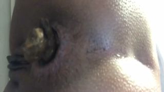 Close up of sexy teen shitting a lot