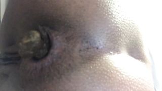 Close up of sexy teen shitting a lot