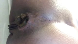 Close up of sexy teen shitting a lot