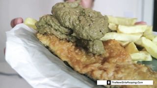 Beautiful latina eats a scat meal