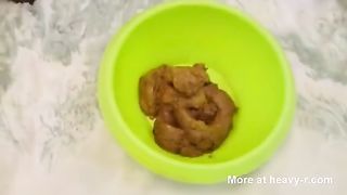 Face mask with a lot of poop