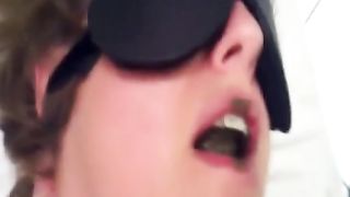 Masked babe eats shit