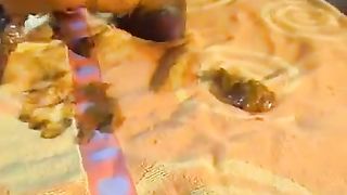 Diarrhea in black shorts