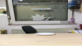 Blonde beauty pooping on white plate