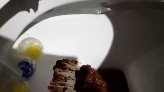 Close up of a sexy teen shitting a lot