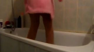 Real mess in brown pantyhose