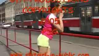 She did a mess in panties outdoor