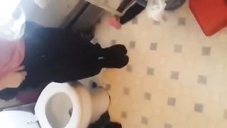 Shitting on her knees