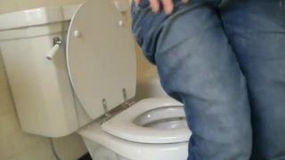 Busty babe peeing and shitting