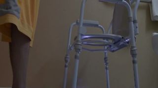 Chubby mistress feeds slave