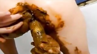 Heavy scat masturbation