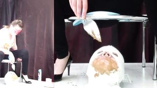 Good toilet slave for three girls