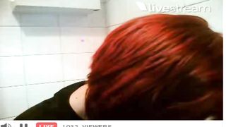 Redhead babe can't stand the smell of her own shit