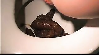 Pile of shit in toilet