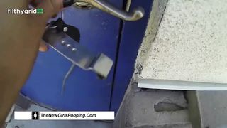 Dark haired latina shitting