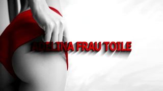 Curvy babe shits on human toilet