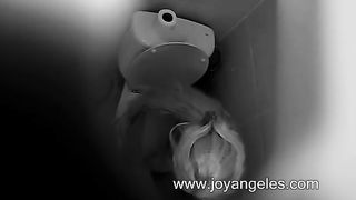 Beautiful blonde shitting