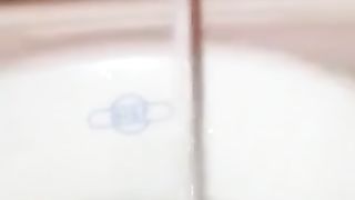 Hairy babe shitting and peeing