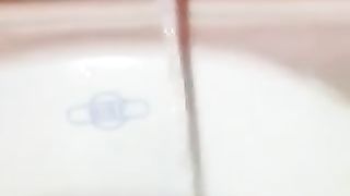 Hairy babe shitting and peeing