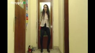 Russian teen shitting while standing