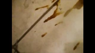 Fat woman shitting diarrhea on the floor