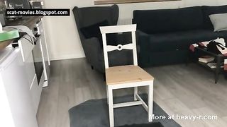 Bitch with thick round arse shits good, 2 angles.