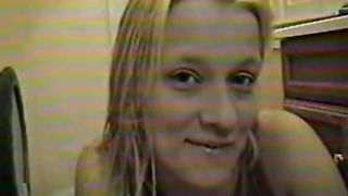 Sexy blonde bitch turns round opens her legs bends her arse and farts, then shits.