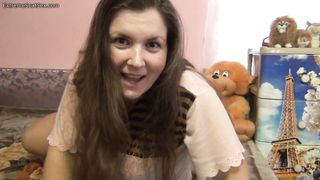 Hairy babe shits on the couch