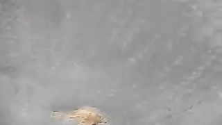 Public panty poop with blonde milf