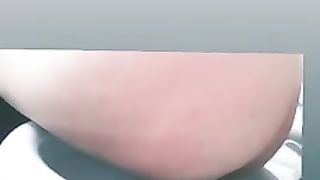 Spying on his wife pooping