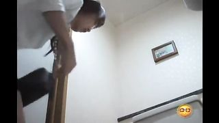 Japanese teen shits in white panties