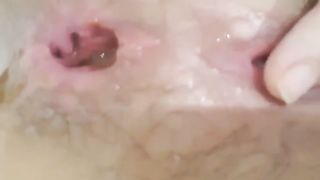 Fingering pussy and ass slowly
