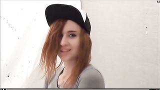 Tattooed redhead smears poop