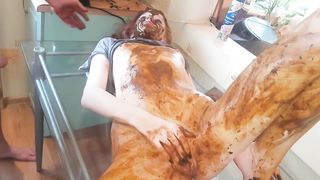 Rough scat sex with intense orgasm