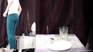 Petite girl eats her own shit