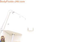 Japanese girl shitting a lot over toilet