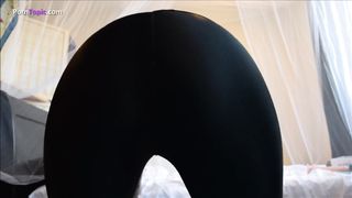 Real mess in black yoga pants