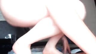 Creampied teen shitting in close up