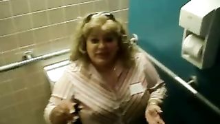Chubby blonde shitting