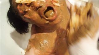 Covered his wife in poop