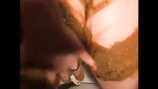Girl shitting and smearing it all over her body