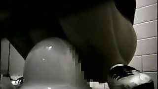 Japanese girl with diarrhea in the toilet