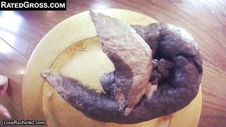 With Her Knickers Pulled to the Side this Bitch Shits out Some Thick solid Long Lumps