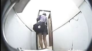 Japanese girl has diarrhea in the toilet