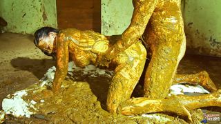 Betty and Frankys cowshit adventure - couple fucks in a cowshed