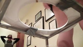 Two girls poop by turn on lucky guy